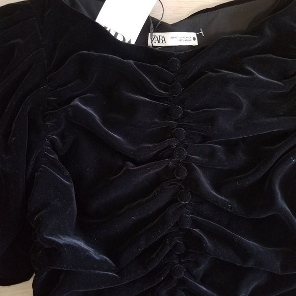 Zara Velvet Rouched Top - Picture 6 of 8